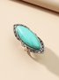 Boho Vintage Natural Turquoise Ring Ethnic Jewelry