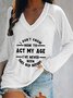 Plus Size Casual Long Sleeve V Neck Printed Top T-Shirt