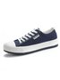 Womens's Plain Color Lace-Up Casual Canvas Sneakers