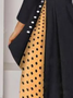 Plus Size Polka Dots Casual Jersey Fit Dress