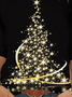 Plus Size Christmas tree Crew Neck T-shirt Xmas T-shirt