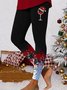 Plaid Snowflake Christmas Casual Jersey Leggings Xmas Leggings