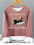 Women’s Life Is Better With Cats And Books Casual Text Letters Sweatshirt