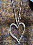 Western Vintage Heart Valentine's Day Beaded Leather Rope Necklace Sweater Chain Boho Ethnic Jewelry