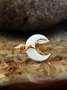 Vintage Natural Seashell Handmade Wire Wound Ring Boho Ethnic Jewelry