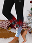Plaid Snowflake Christmas Casual Jersey Leggings Xmas Leggings