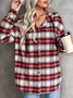 Plaid Hoodie Casual Long sleeve Outwear