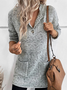 Plus Size V Neck Knitted Loose Sweater