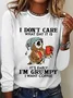 Women's Funny Owl Coffee I Don’T Care What Day It Is It’S Early I’M Grumpy Crew Neck Top