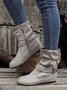 Plain Buckle Zipper Casual Inner Heightening Boots