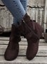 Plain Buckle Zipper Casual Inner Heightening Boots