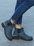 Vintage Rivet Decor Chain Slip On Chelsea Boots