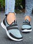 Color Block Top-Strap Slip-On Sports Sneakers