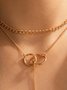 Gold Geometric Chain Layer Necklace Holiday Party Beach Vacation Jewelry