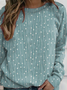 Plus Size Polka Dots Casual Long sleeve Sweatshirt