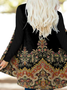 Plus Size Hippie Printed Abstract Casual Long Sleeve Outerwear Coat