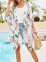 Vacation Floral Printing Chiffon Coverup