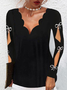 Casual Plain Long sleeve T-Shirt