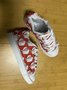Christmas Santa Claus Snowflake Lace-Up Canvas Shoes Xmas Shoes