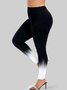 Plus Size Tight Jersey Casual Ombre Leggings