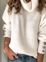 Plus Size Long Sleeve Plain Casual Sweater