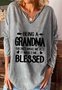 Plus Size Casual Long Sleeve Printed Top T-Shirt