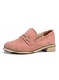 Metal Decor Faux Suede Casual Loafers