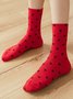 Casual Little Heart Pattern High Stretch Cotton Socks Valentine's Day New Year Daily Accessories
