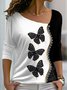 Asymmetrical Loose Casual Butterfly T-Shirt