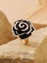 3D Diamond Rose Shape Ring Valentine's Day Party Wedding Jewelry