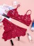 Valentine's Day Lace No Steel Ring Bra Briefs Sexy Set