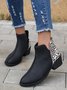 Leopard Pattern Split Joint Side Zip Chelsea Booties