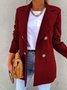 Women Casual Plain Autumn Natural Micro-Elasticity Daily Long sleeve Regular Regular Size Blazer