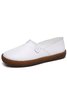 Solid Color Leather Soft Sole Casual Shoes