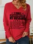 Women Funny 5 Things You Should Know About My Wife V Neck Simple Text Letters Sweatshirt