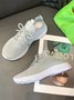 Breathable Mesh Fabric Lace-up Decor Sneakers