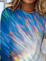 Crew Neck Ombre Casual Jersey T-Shirt