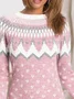 Casual Regular Fit Ethnic Long sleeve Pink Dress TUNIC