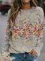 Plus Size Floral Pastoral Sweatshirt