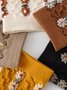 Casual Colorful Floral Embroidered Ruffle Pattern Socks Daily Commuting Home Accessories