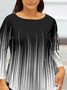 Plus Size Casual Loose Abstract T-Shirt