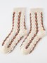 Casual Colorful Floral Embroidered Ruffle Pattern Socks Daily Commuting Home Accessories