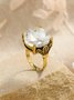 Ethnic Vintage Oversized Crystal Open Ring Boho Vacation Party Wedding Jewelry