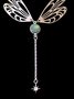 Boho Vacation Silver Natural Crystal Dragonfly Pattern Long Necklace Beach Everyday Jewelry