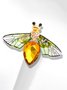 Casual 3D Gradient Transparent Bee Insect Brooch Silk Scarf Buckle Banquet Party Daily Commuting Matching Jewelry