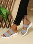 Solid Color Flying Weaving Casual And Simple Sports Slippers