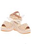 Holiday Floral Lace Gauze Bow Wedge Sandals