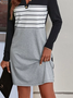 Casual Buttoned V Neck tunic Dress