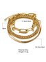 3Pcs Bohemian holiday style chain shape multi-layer bracelet ethnic style beach jewelry