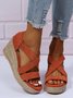 Slip On Wedge Heel Espadrille Sandals